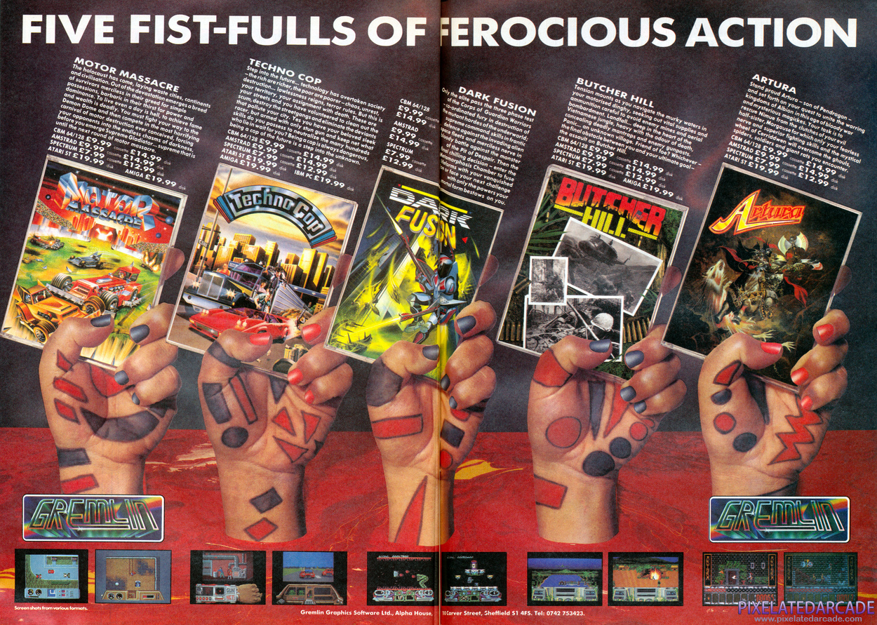 Techno Cop Advertisement: Gremlin Graphics October 1988 magazine ad