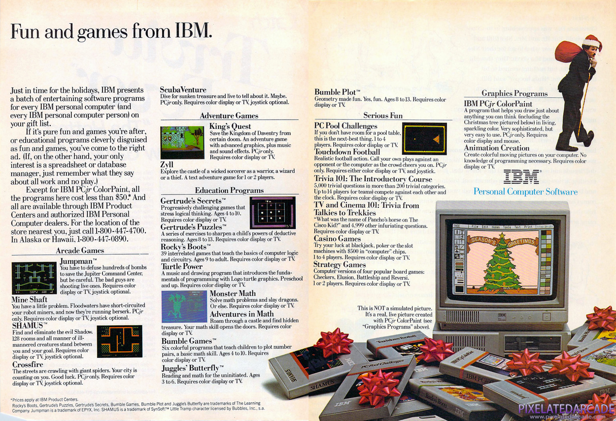 Gertrude's Secrets Advertisement: IBM December 1984 magazine ad