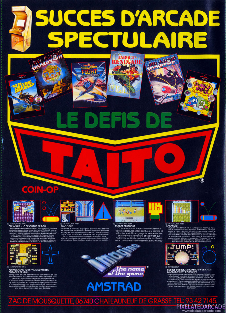 A.L.C.O.N. Advertisement: Imagine November 1988 magazine ad (French)