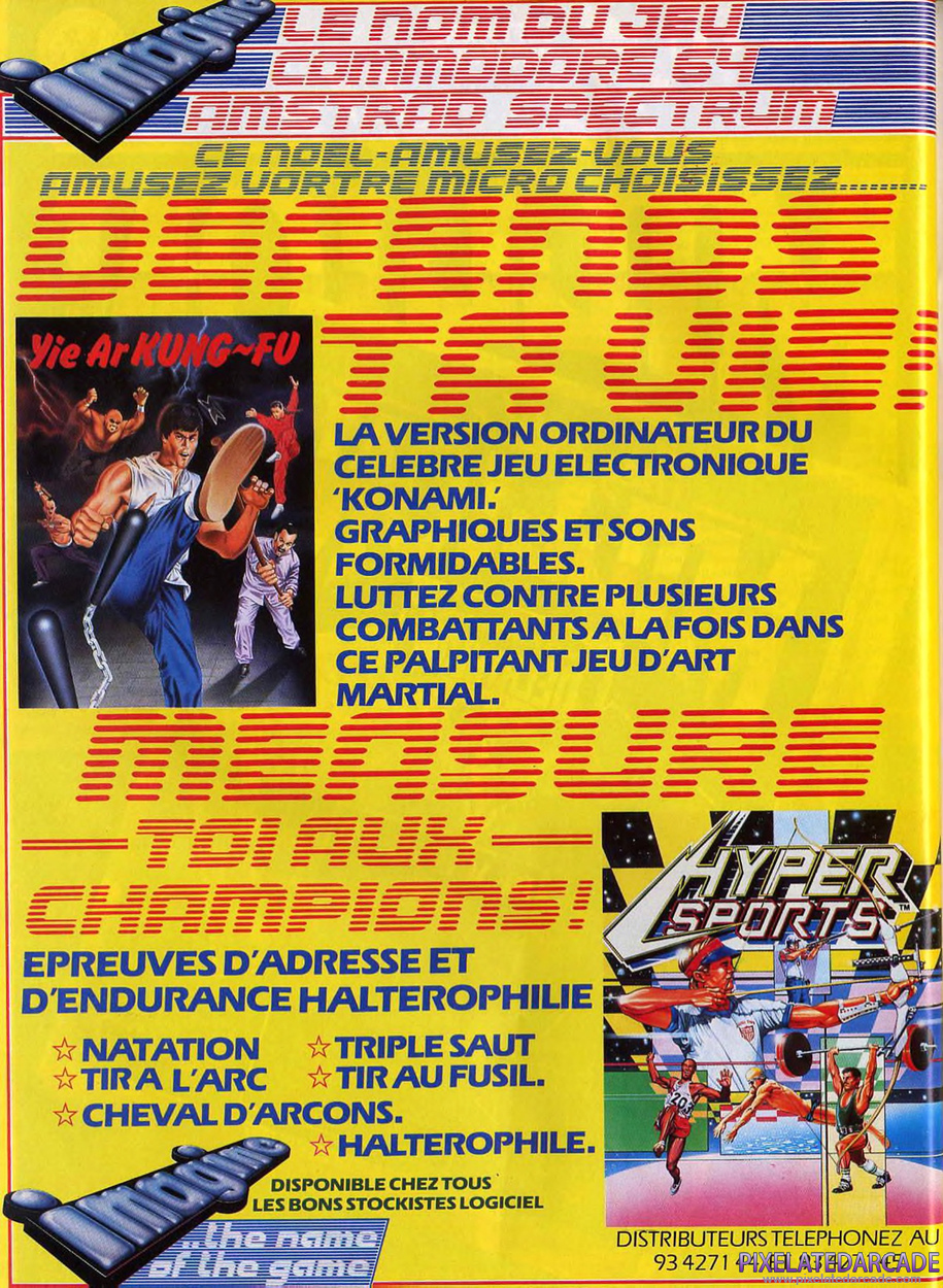 Yie Ar Kung-Fu Advertisement: Imagine December 1985 magazine ad (French)