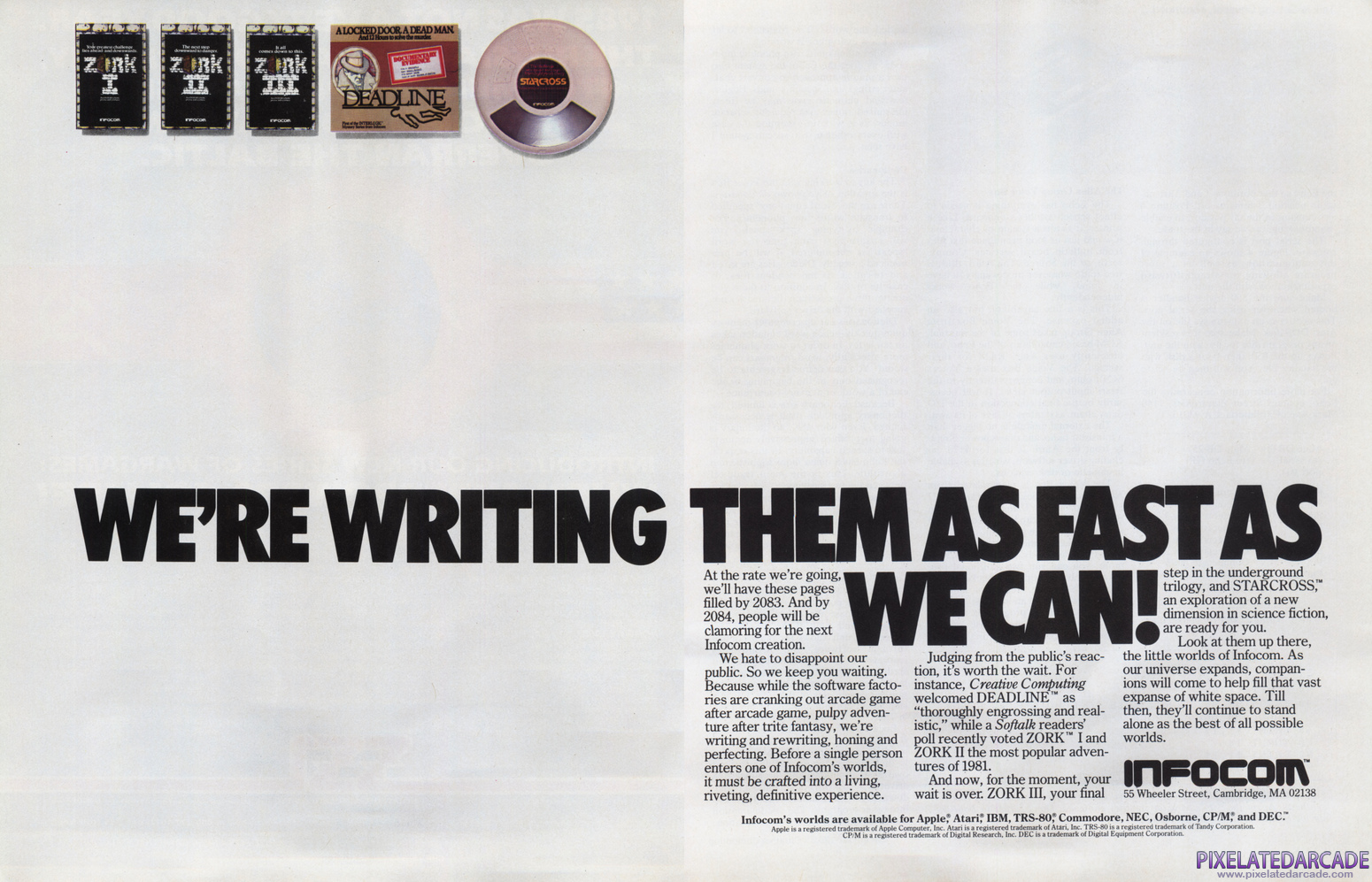 Zork III: The Dungeon Master Advertisement: Infocom December 1982 magazine ad