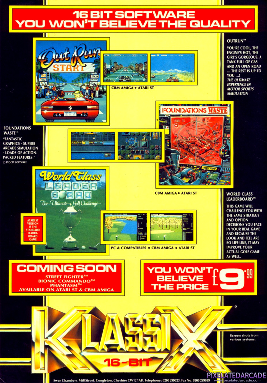  Advertisement: Klassix 16-bit August 1989 magazine ad