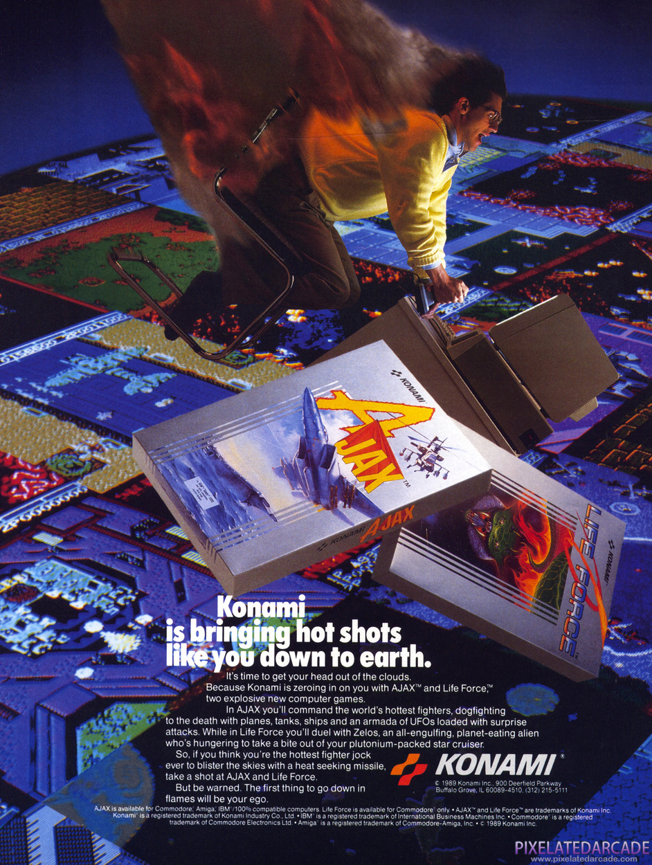 Ajax Advertisement: Konami February 1990 magazine ad