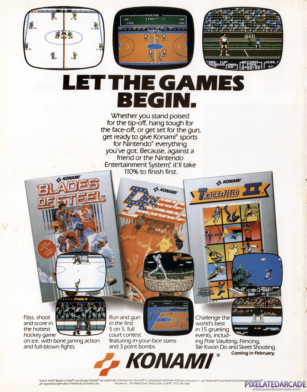 Blades of Steel Advertisement: Konami September 1989 magazine ad