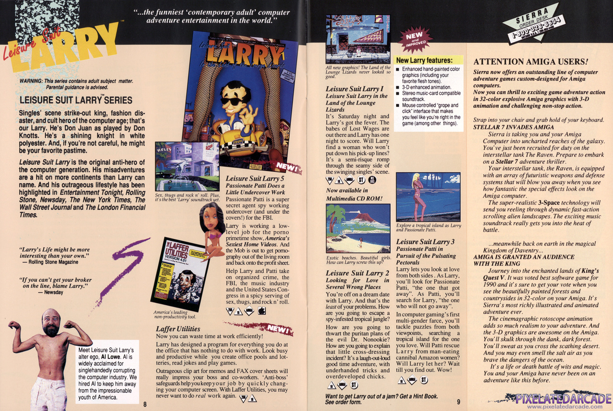 Leisure Suit Larry Series Advertisement: Sierra 1991 product catalog