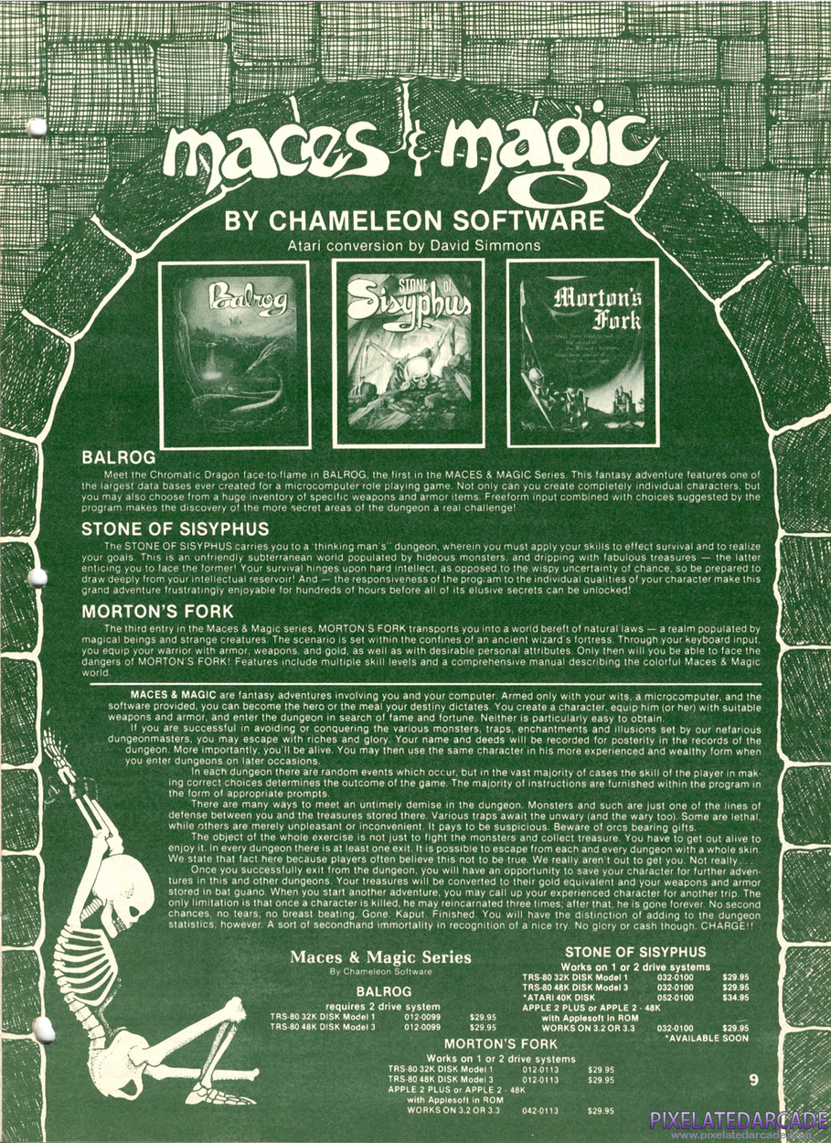 The Stone of Sisyphus Advertisement: Adventure International product catalog, Vol.3 Issue 1