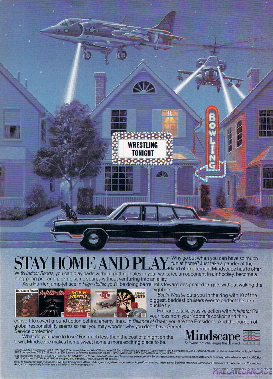 Superstar Indoor Sports Advertisement: Mindscape May 1987 magazine ad