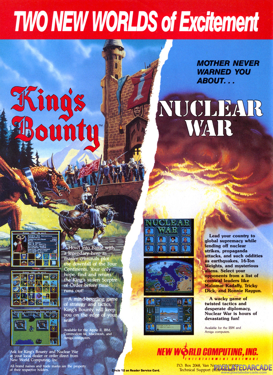 Nuclear War Advertisement: New World Computing, Inc. December 1990 magazine ad