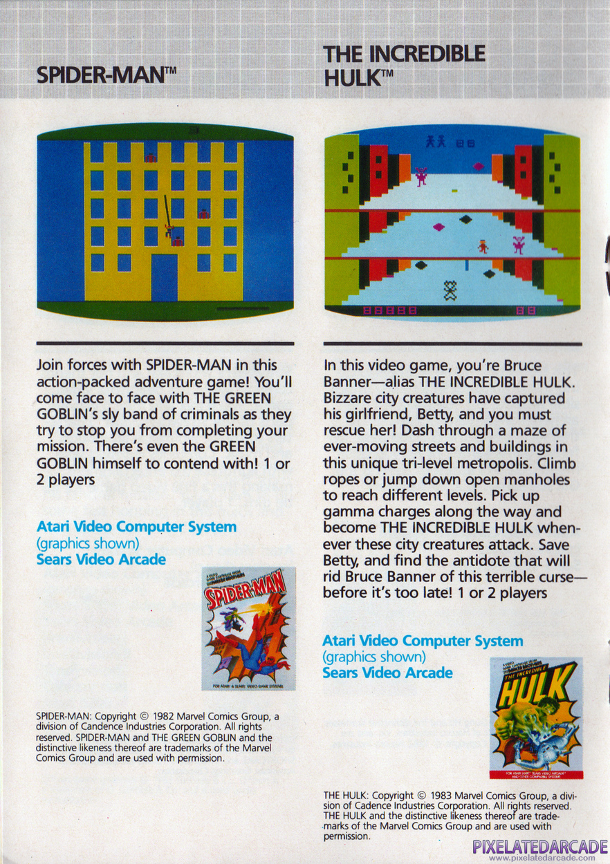 Spider-Man Advertisement: Parker Brothers 1983 product catalog