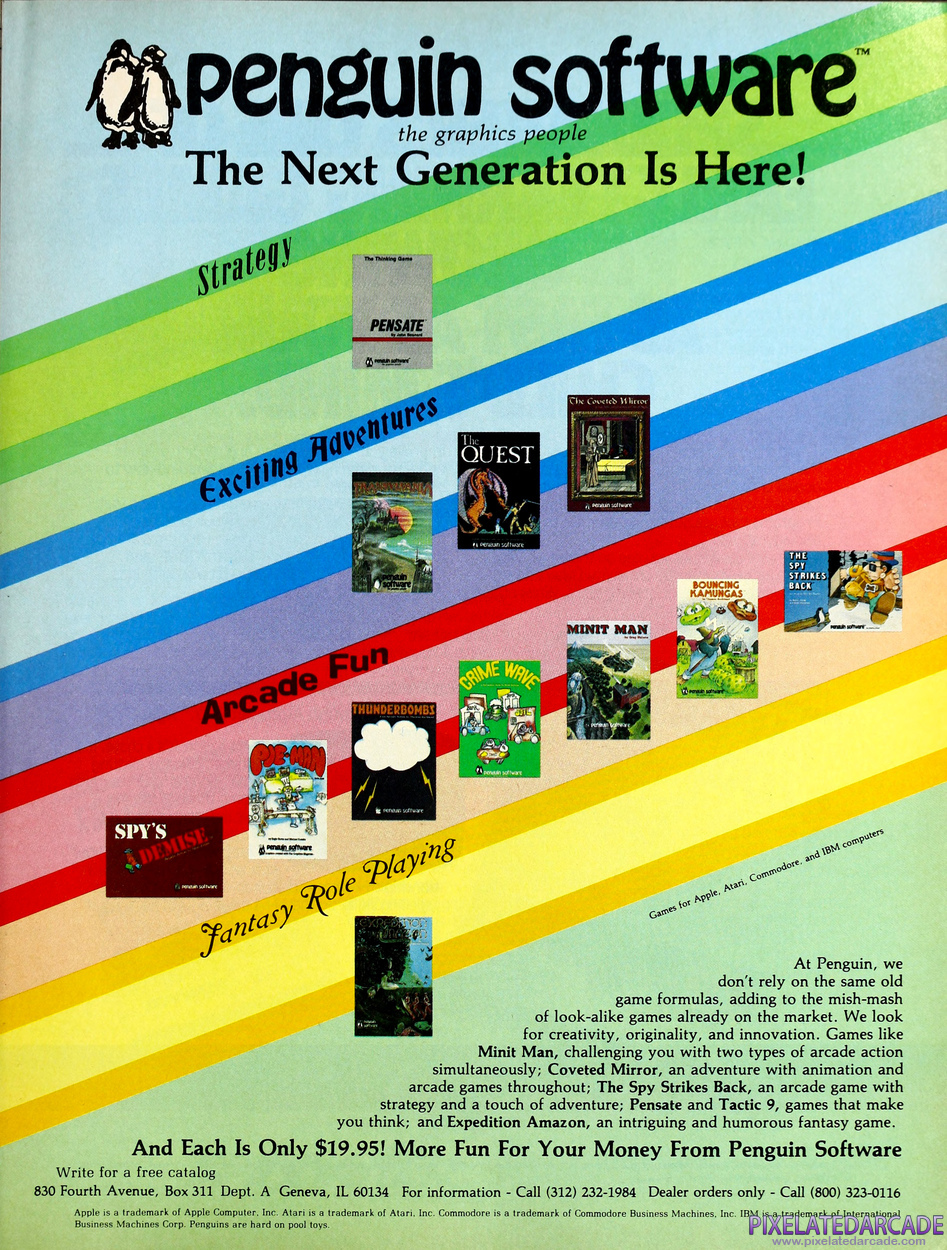 Penguin Software, Inc. Advertisement: Penguin Software October 1983 magazine ad