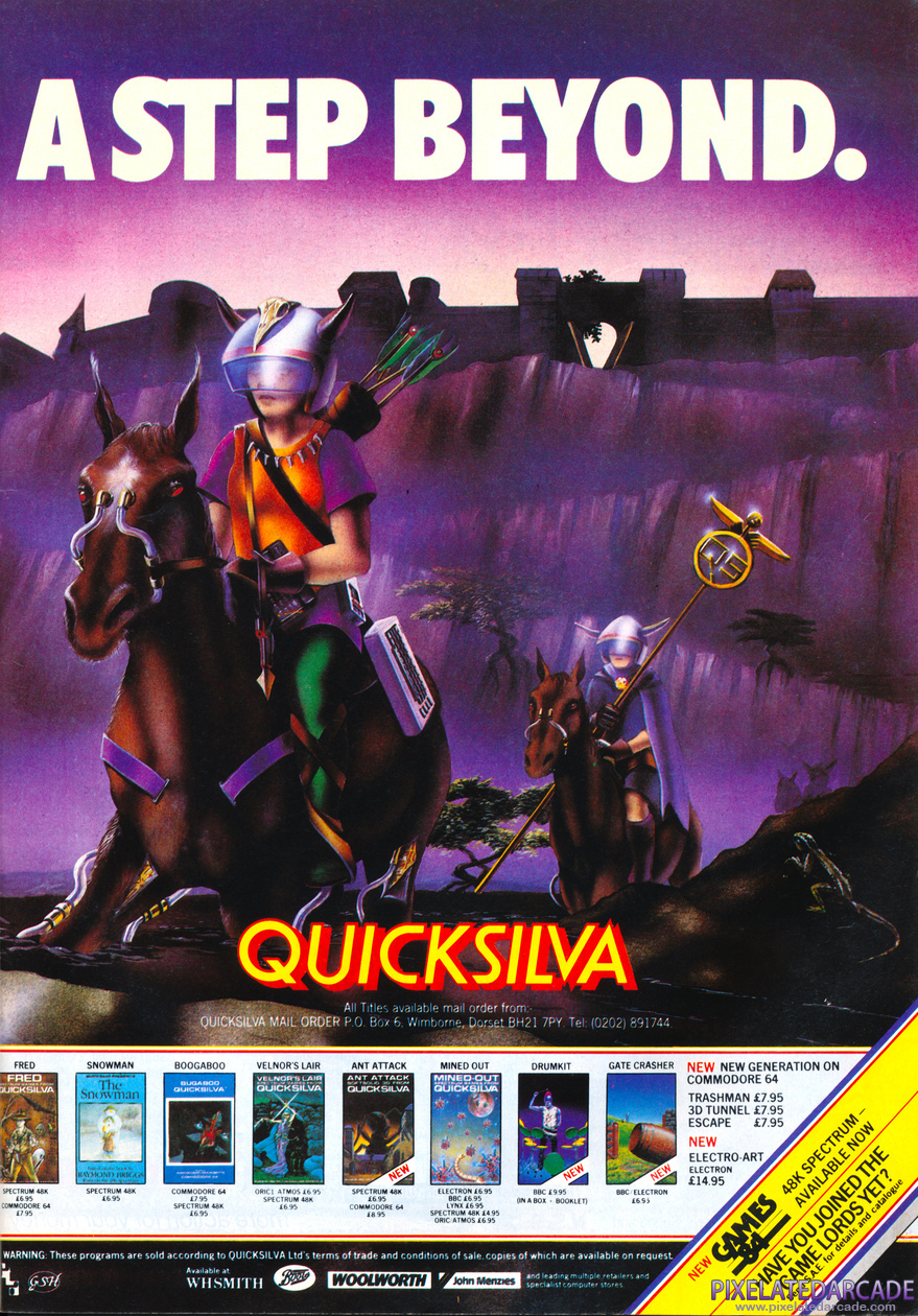 Quicksilva Ltd. Advertisement: Quicksilva July 1984 magazine ad