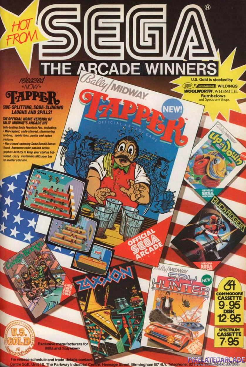 Tapper Advertisement: SEGA December 1984 magazine ad