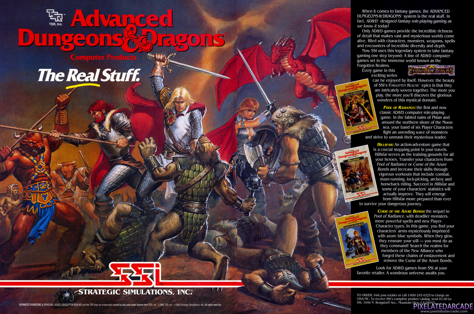 Curse of the Azure Bonds Advertisement: SSI AD&D June 1989 magazine ad