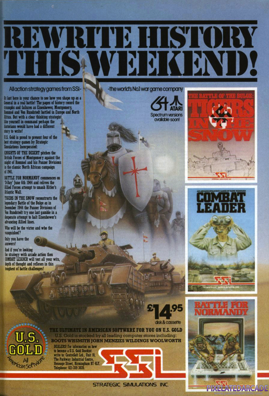 Battle for Normandy Advertisement: SSI January 1985 magazine ad