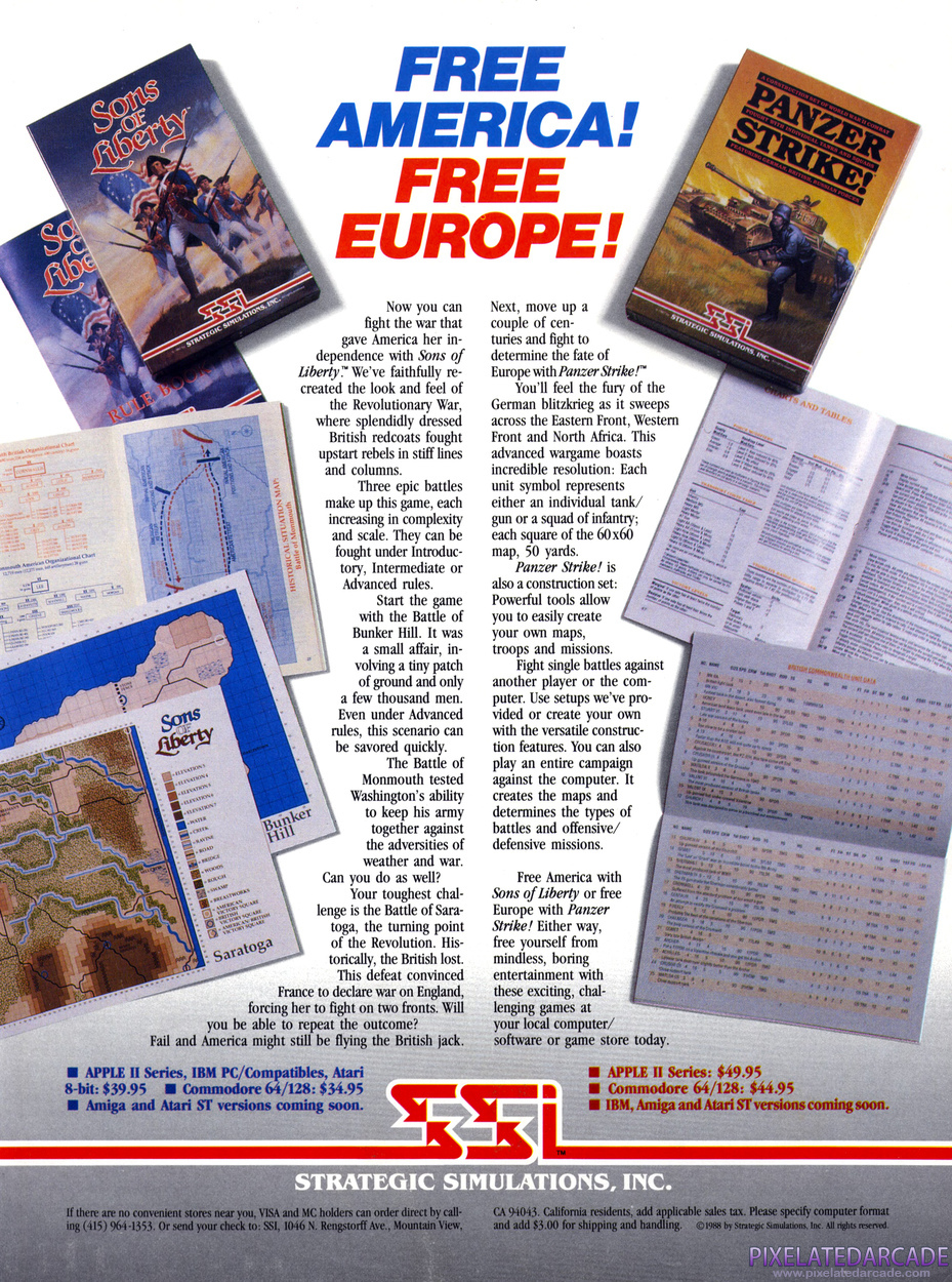 Sons of Liberty Advertisement: SSI March 1988 magazine ad