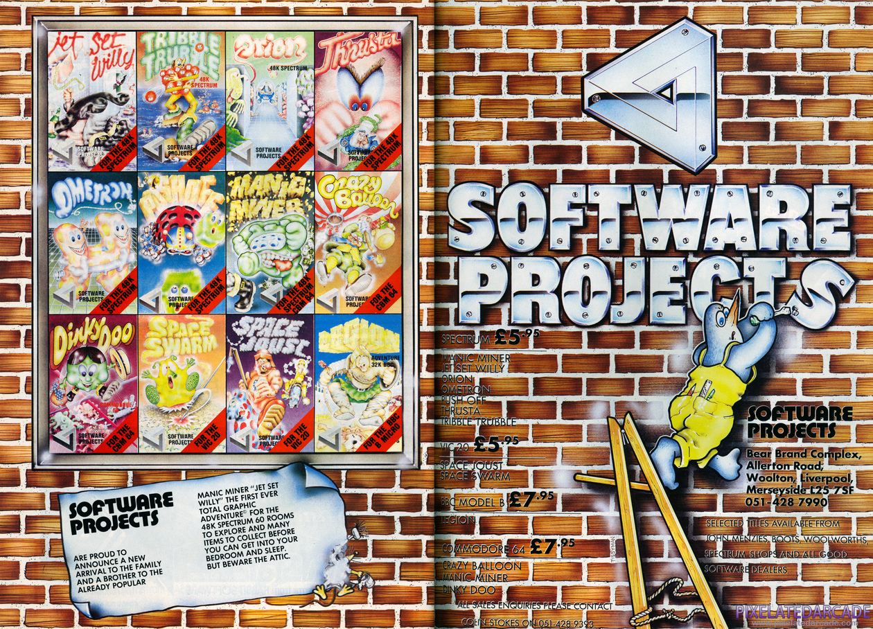Jet Set Willy Advertisement: Software Projects Ltd. May 1984 magazine ad