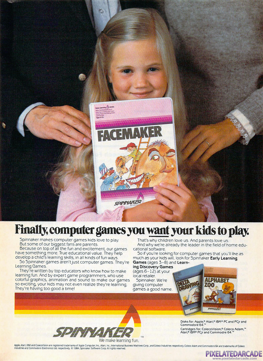 Alphabet Zoo Advertisement: Spinnaker October 1984 magazine ad