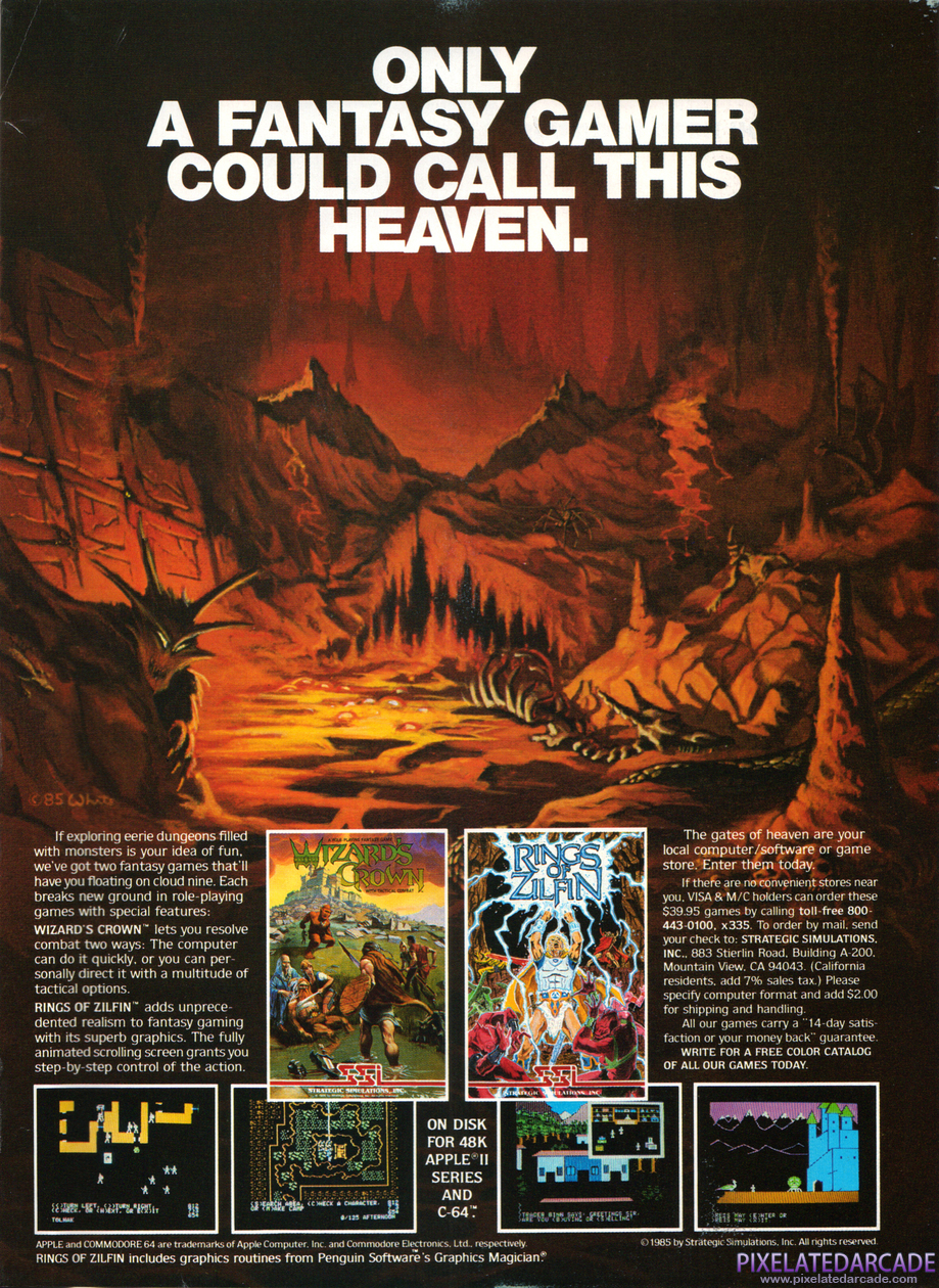 Wizard's Crown Advertisement: SSI March 1986 magazine ad