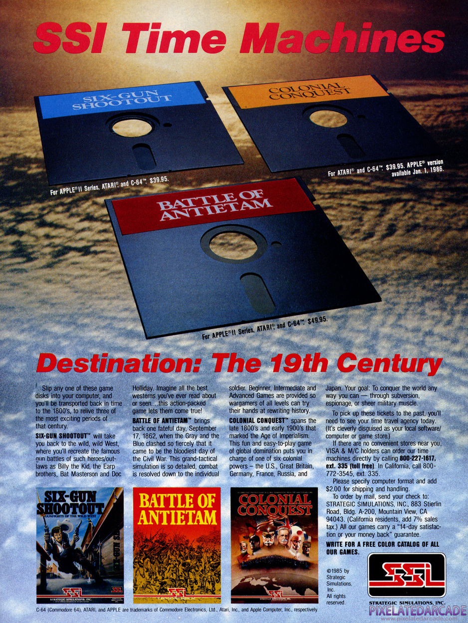 Battle of Antietam Advertisement: SSI March 1986 magazine ad