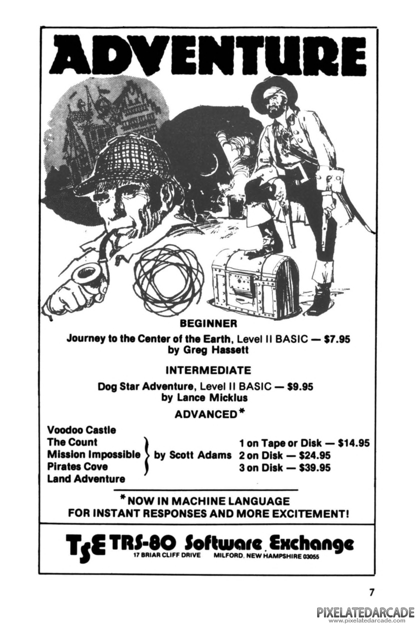 The Count Advertisement: TRS-80 Software Exchange August 1979 magazine ad