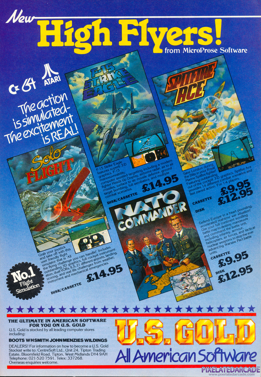 U.S. Gold Ltd. Advertisement: U.S. Gold August 1984 magazine ad