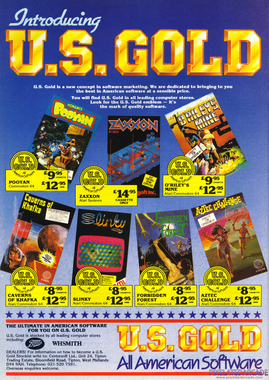 Pooyan Advertisement: U.S. Gold May 1984 magazine ad