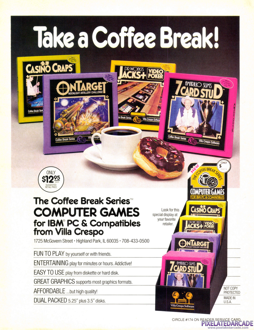 Villa Crespo Software, Inc. Advertisement: Coffee Break Series December 1992 magazine ad