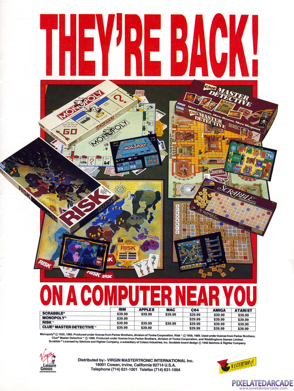 Clue: Master Detective Advertisement: Virgin Mastertronic May 1990 magazine ad