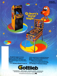 Q*bert arcade / pinball flyer