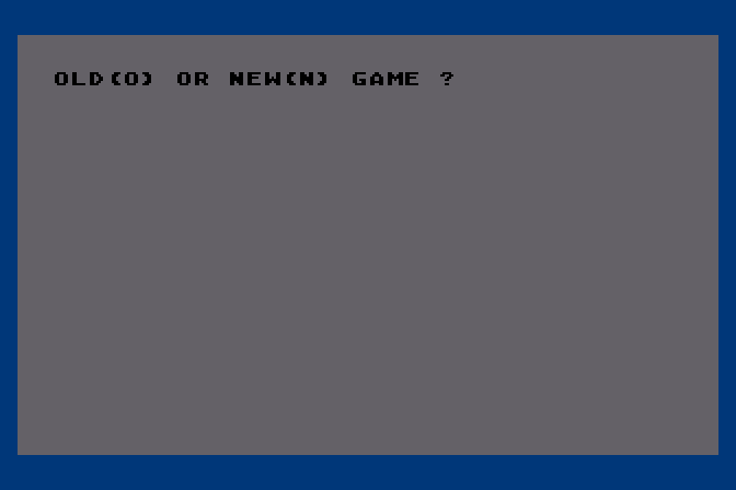 Galaxy Atari 8-bit Screenshot: Continue an old game or start a new game?