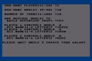 Galaxy for Atari 8-bit - Setup the players first...