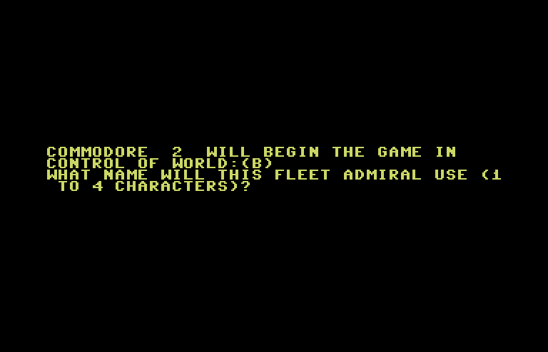 Galaxy Commodore 64 Screenshot: Setting up the players.