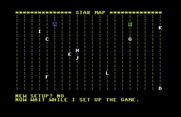 Galaxy for Commodore 64 - The initial game map.