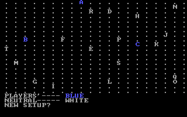 Galaxy IBM PC/Compatibles Screenshot: The initial gameboard