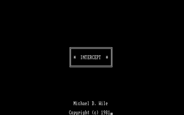 Intercept IBM PC/Compatibles Screenshot: Title screen.
