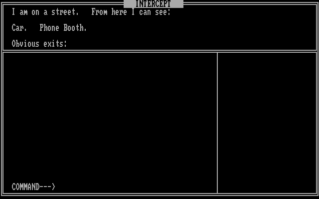 Intercept IBM PC/Compatibles Screenshot: Overview of the adventure.