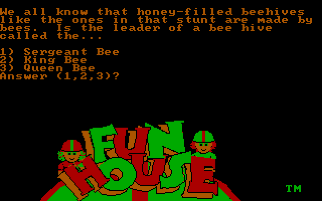 Fun House IBM PC/Compatibles Screenshot: Here's a question...