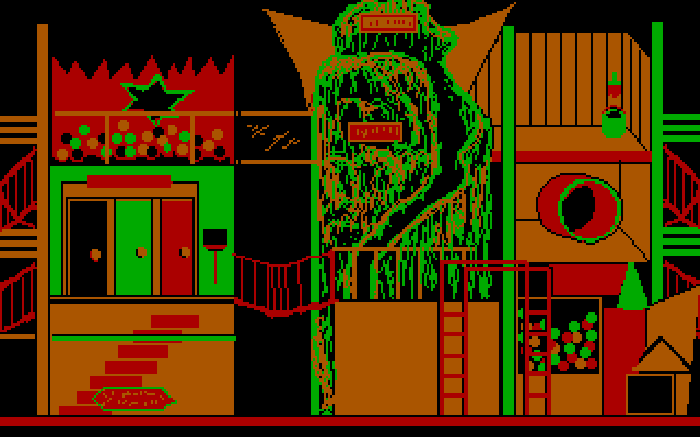 Fun House IBM PC/Compatibles Screenshot: Ready to start the fun house?