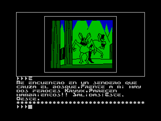 Mega-Corp ZX Spectrum Screenshot: More scary creatures...