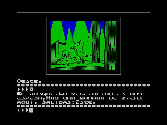 Mega-Corp ZX Spectrum Screenshot: Those look like dinosaurs!
