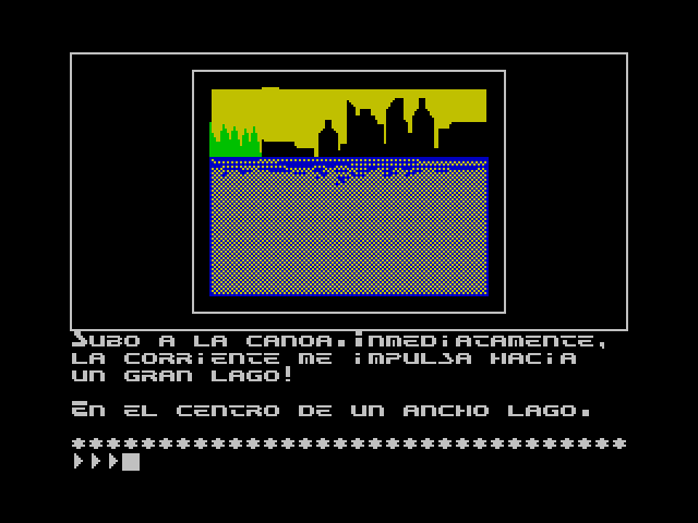 Mega-Corp ZX Spectrum Screenshot: A city on the horizon...