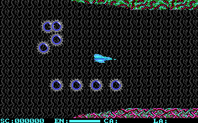 Menace IBM PC/Compatibles Screenshot: A wave of bubble enemies appears first...