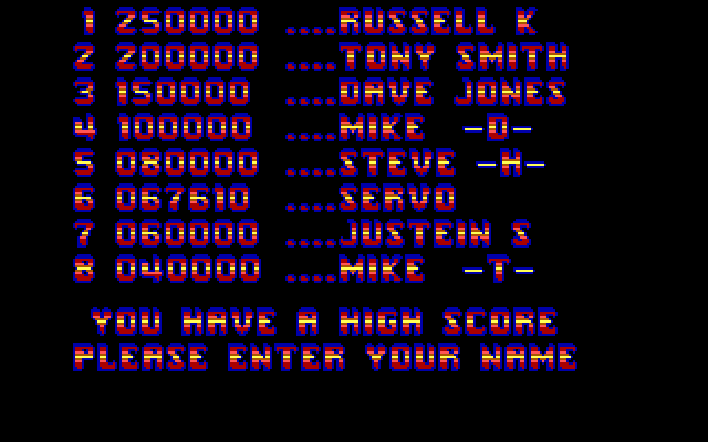 Menace IBM PC/Compatibles Screenshot: A new high score!