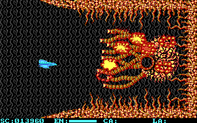 Menace IBM PC/Compatibles Screenshot: Success! Everything explodes...