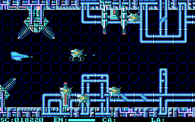 Menace IBM PC/Compatibles Screenshot: More alien invaders...