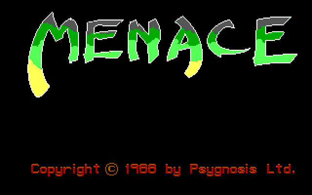 Menace IBM PC/Compatibles Screenshot: Title screen.
