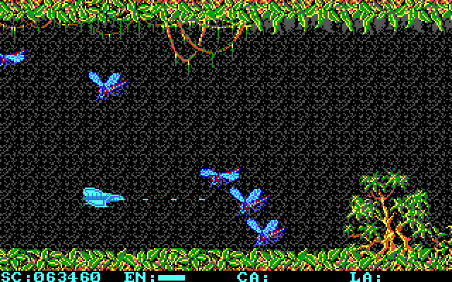 Menace IBM PC/Compatibles Screenshot: The first challenge is giant insects!
