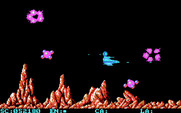 Menace for IBM PC/Compatibles - Shooting more sphere type enemies.