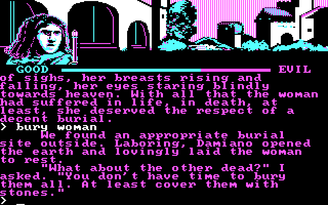 I, Damiano: The Wizard of Partestrada IBM PC/Compatibles Screenshot: A dilemma of respect...