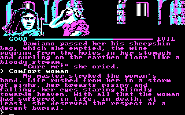 I, Damiano: The Wizard of Partestrada IBM PC/Compatibles Screenshot: A decent burial for a beautiful woman
